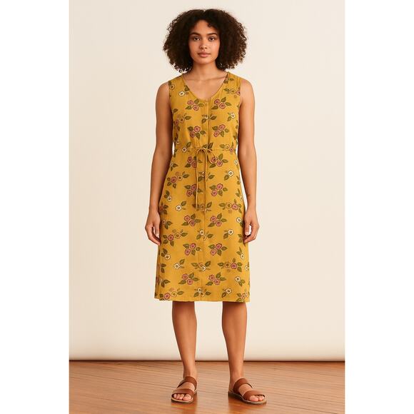 Bridge & Burn Sleeveless Midi Dress Folk Flower Print - Picture 1 of 8